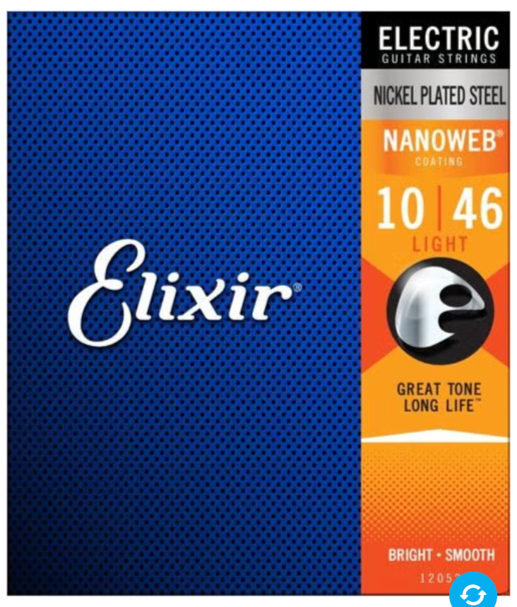 Elixir Electric Nickel Plated Steel Strings w NANOWEB Coating